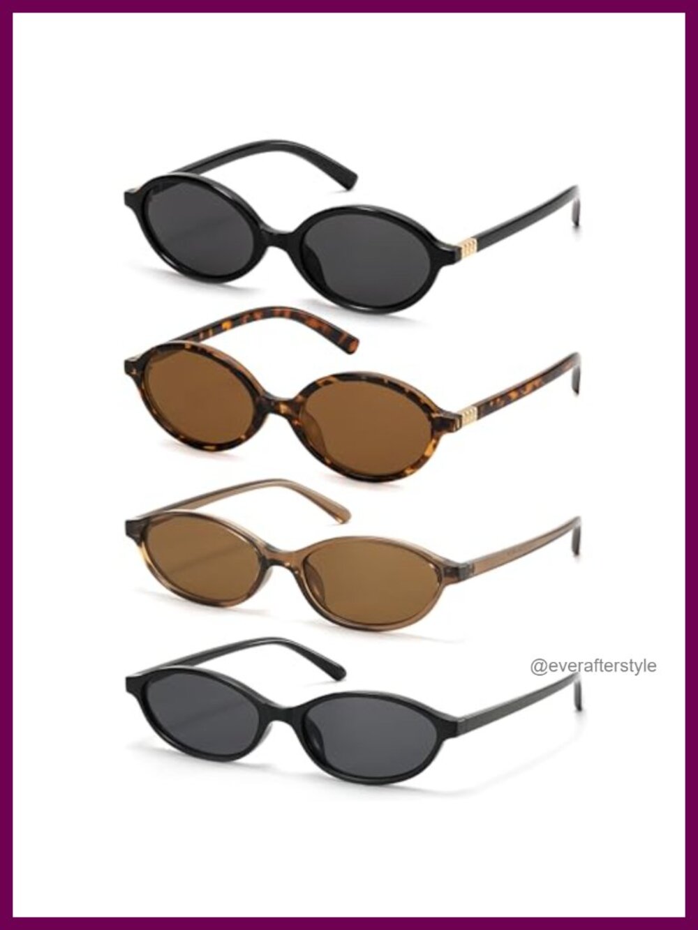 Retro Oval Sunglasses UV400 Full Frame Lightweight